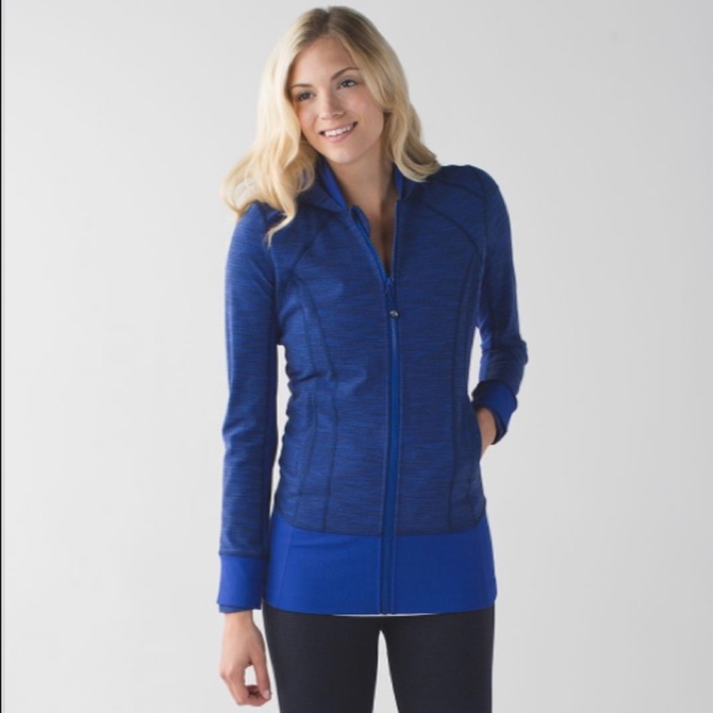 Lululemon Daily Practice Jacket Diamond Jacquard Space Dye Sapphire Blue s4
